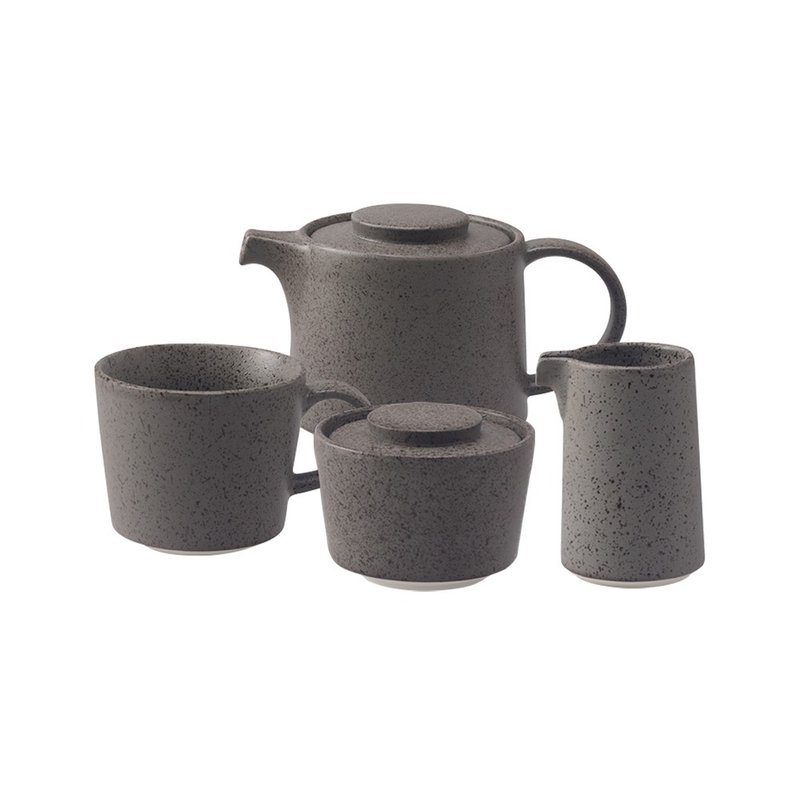 LOVERAMICS Ai Tao Le | Stone Series - Sugar Bowl + Creamer Jar / Mug / Teapot (Granite) - Plates & Trays - Pottery Black