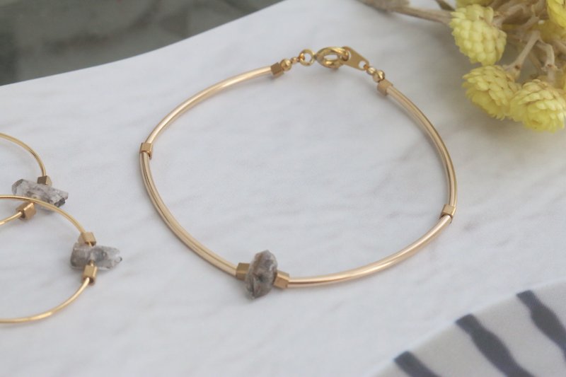 Brunette Crystal Brass Bracelet 1078 Brave - Bracelets - Gemstone Black