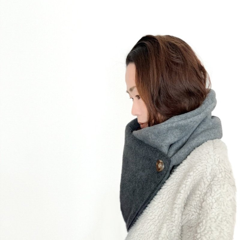 Pinkoi Exclusive] Stylish and warm bicolor neck warmer Melton fleece Christmas gift - ผ้าพันคอถัก - วัสดุอื่นๆ หลากหลายสี