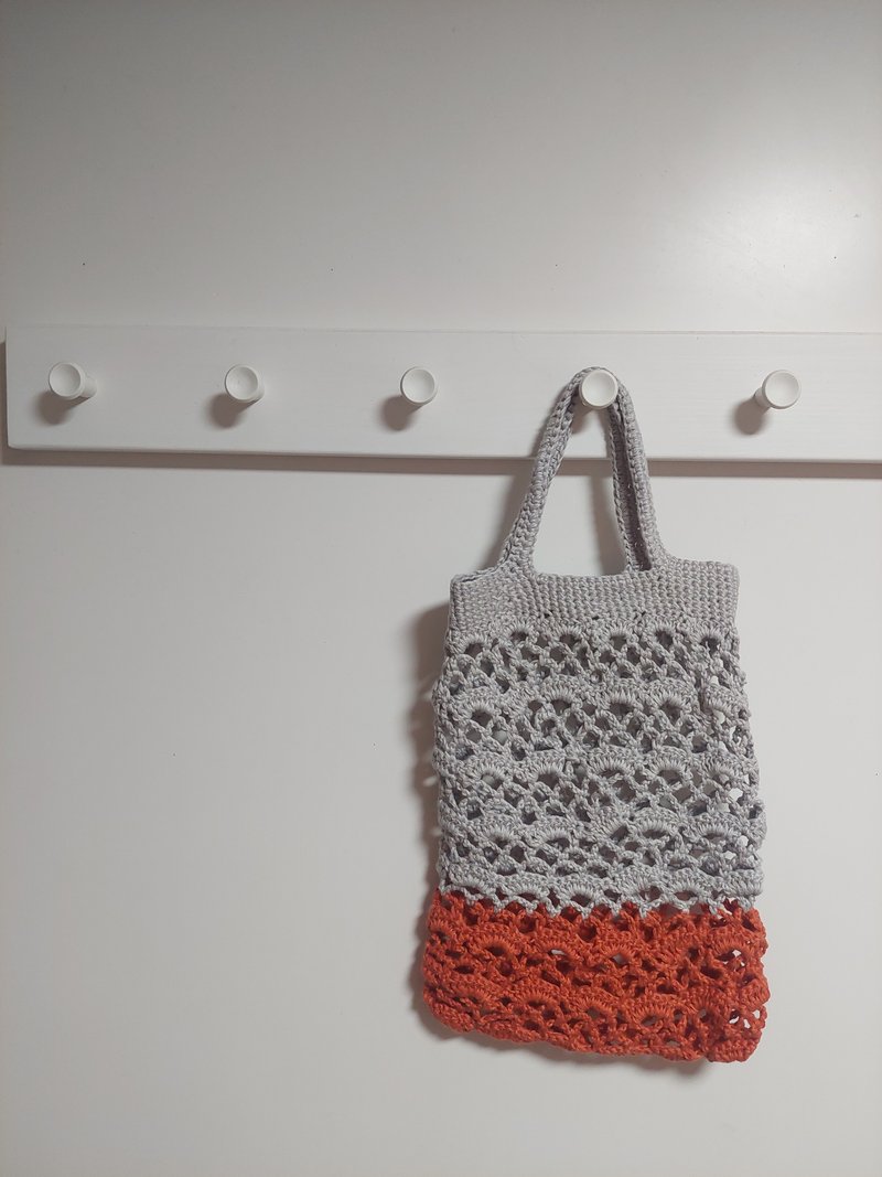 Handmade crochet bag - Handbags & Totes - Cotton & Hemp Silver