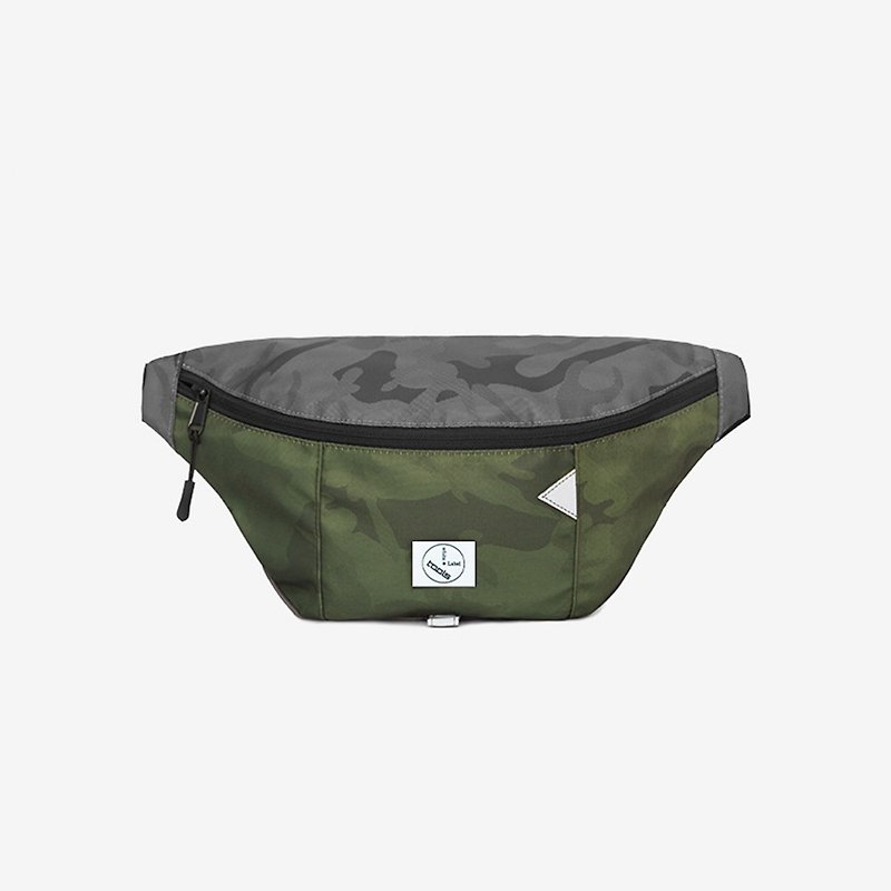 Three-color dark camouflage messenger bag 159AI2018F95 - กระเป๋าแมสเซนเจอร์ - เส้นใยสังเคราะห์ สีกากี
