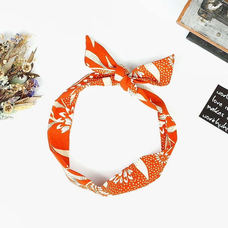 Hairband Headband - Hair Accessories - Cotton & Hemp Orange