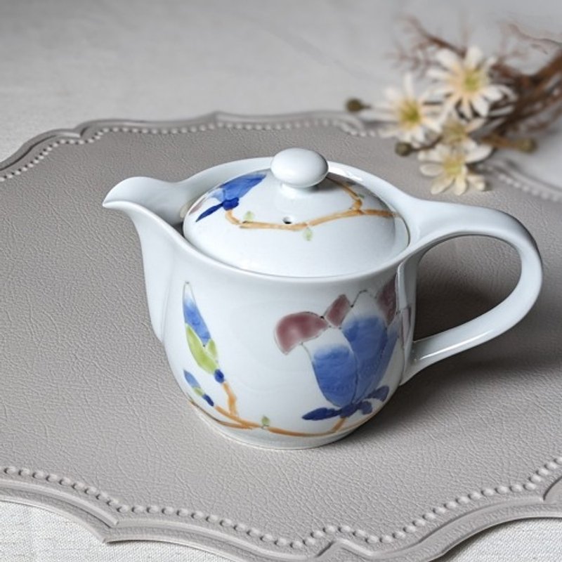 Magnolia pot (blue) (with mesh) - Teapots & Teacups - Pottery 