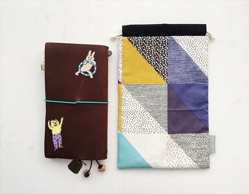 Hairmo dot line hand pocket storage bag - purple (TN / hobo / notepad / log) - Notebooks & Journals - Cotton & Hemp Blue