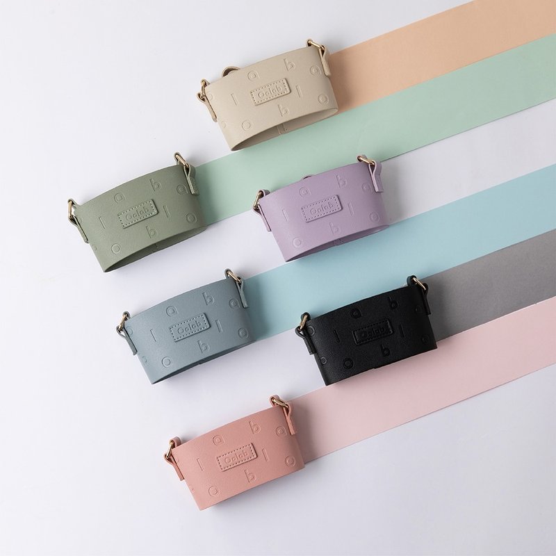 Oolab 字母皮革杯提袋(6色) - 飲料提袋/杯套 - 人造皮革 多色