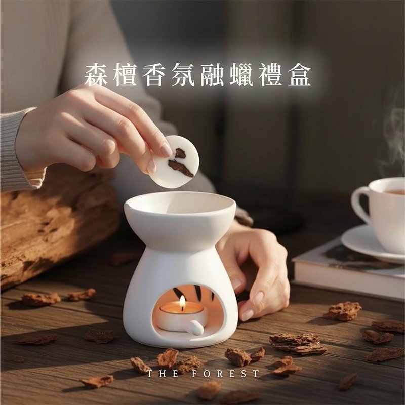 Sandalwood Aroma Wax Melt Gift Set: 4 Scented Wax Melts + Wax Melt Warmer Lamp - Candles & Candle Holders - Wax Multicolor