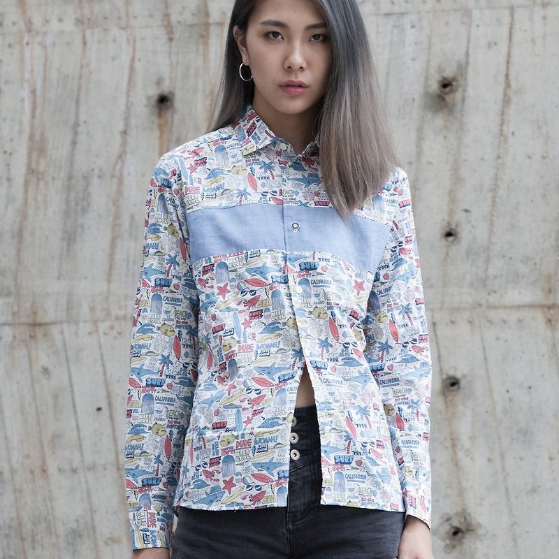 Made in Tokyo - marineland Shirt (Made in Japan) - Women's Shirts - Cotton & Hemp Multicolor