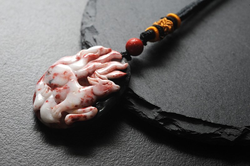 九尾狐硃砂  /  礦石/靈修/開運/招財/破煞/防小人 - 項鍊 - 寶石 