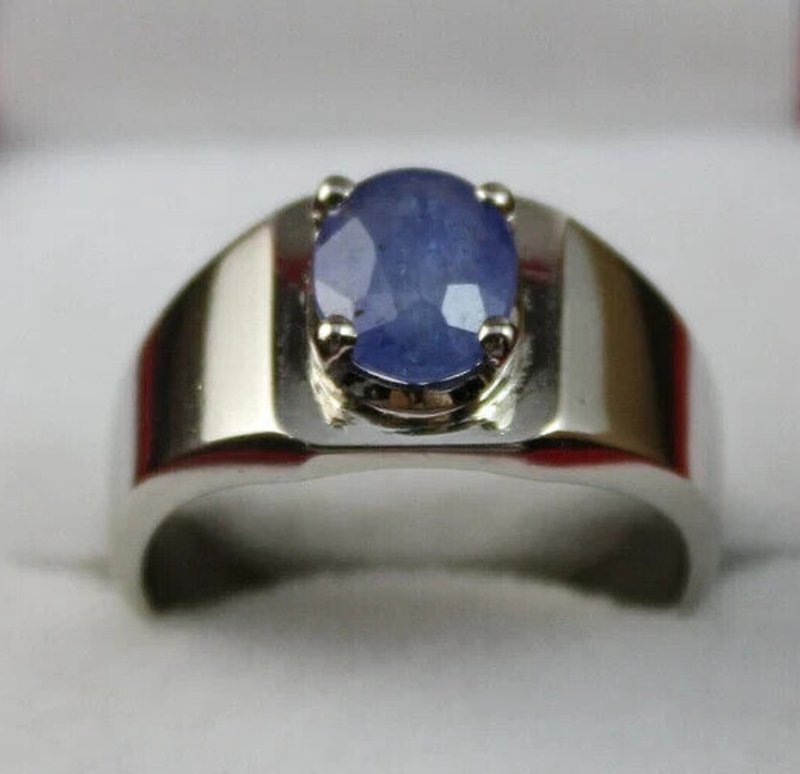 Women Blue Sapphire Ring Sterling Silver 925 Ring Great Luster Blue ring gifts - 戒指 - 寶石 藍色