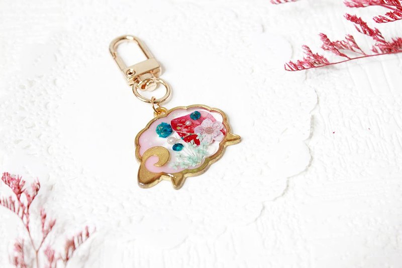 【Key Ring/Charm】Flower Style - Sheep Baa Baa 2 - Keychains - Resin 