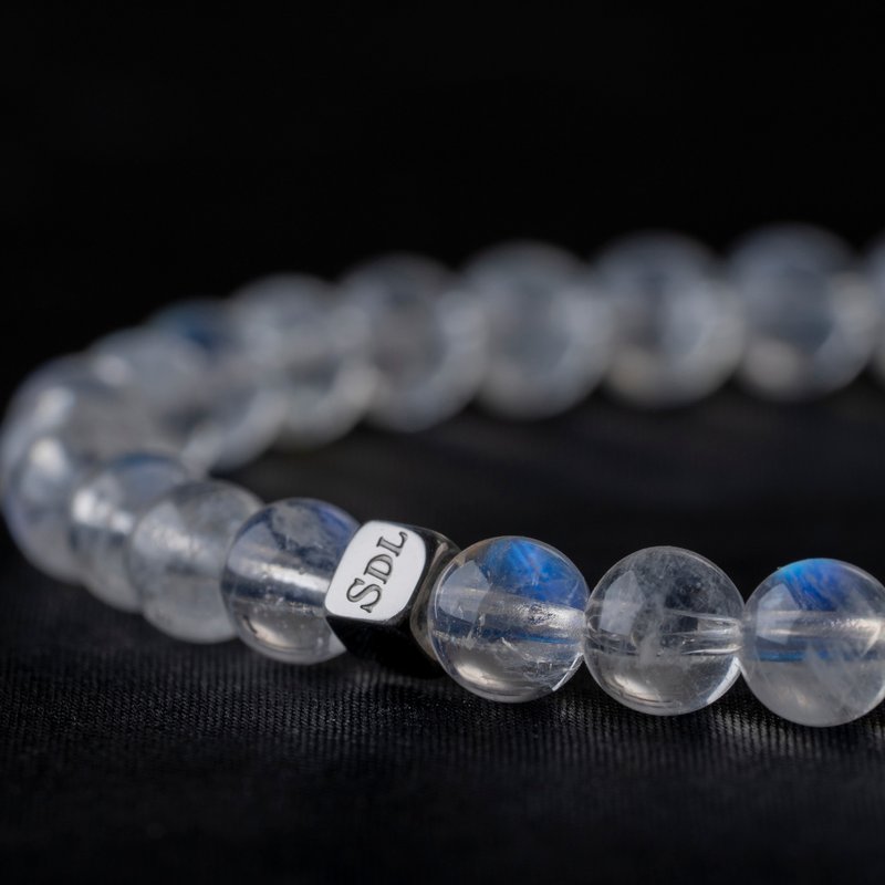 D14301 Top Strong Blue Moonstone | Natural Energy Bracelet | 5.5-6.0mm - Bracelets - Crystal Blue