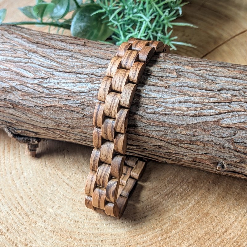 【木製ブレスレット】EINBAND Wood Bracelet 天然木ブレスレット ゼブラウッド - 手鍊/手環 - 木頭 咖啡色