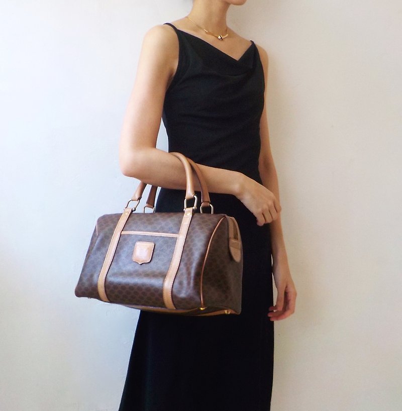 FOAK vintage Celine Arc de Triomphe old flower Boston bag - Handbags & Totes - Genuine Leather 