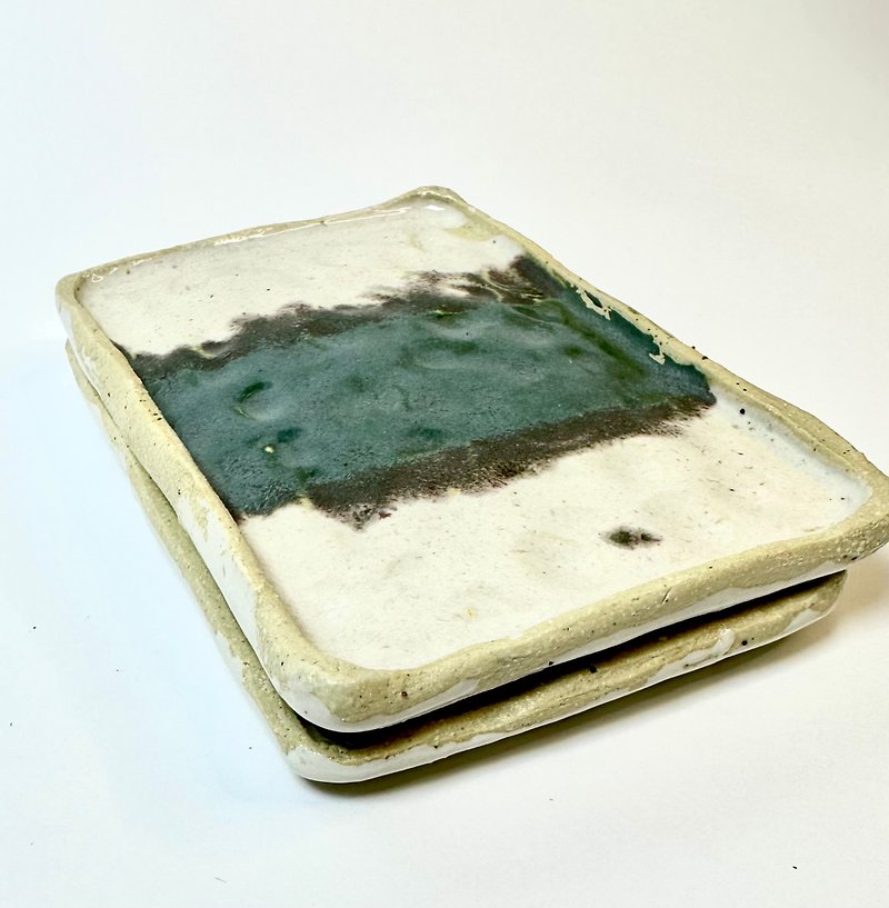グリーン作り陶磁器小皿×2 - 小皿 - 陶器 グリーン