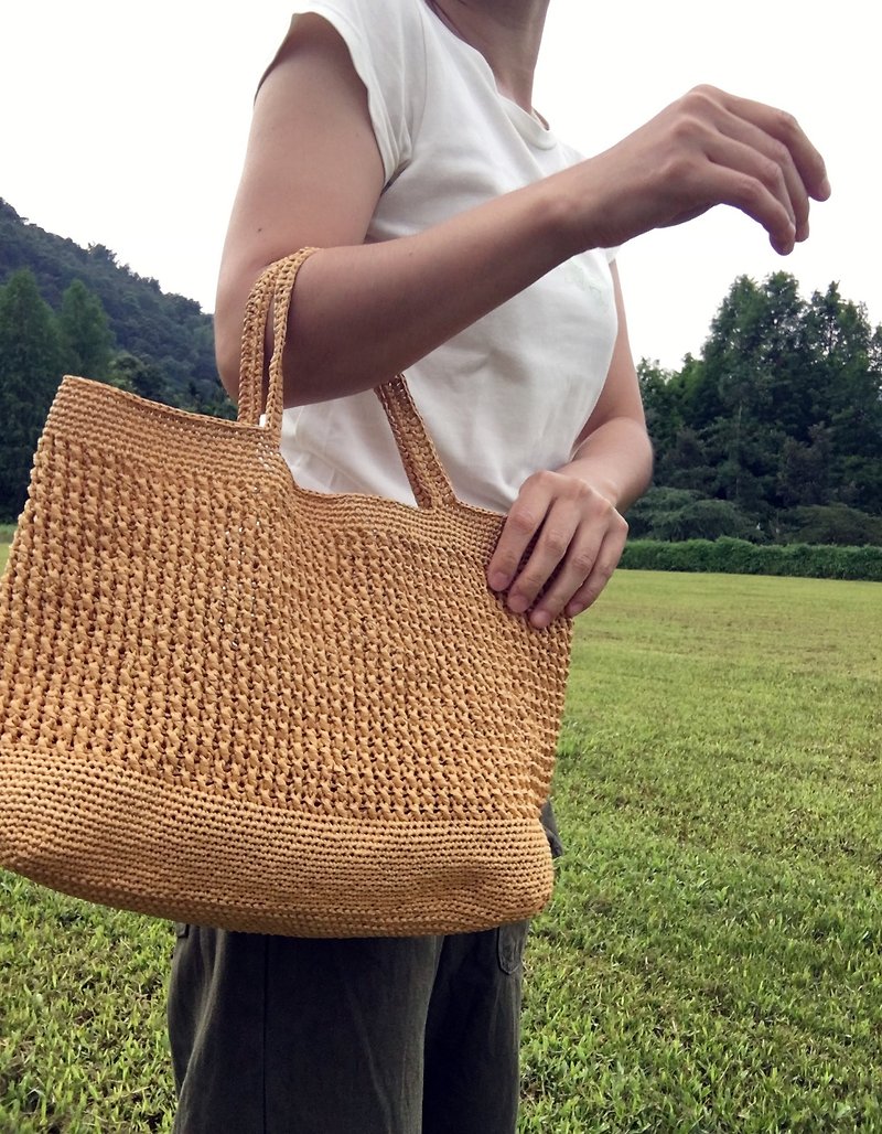 Striped straw bag - Handbags & Totes - Other Materials 