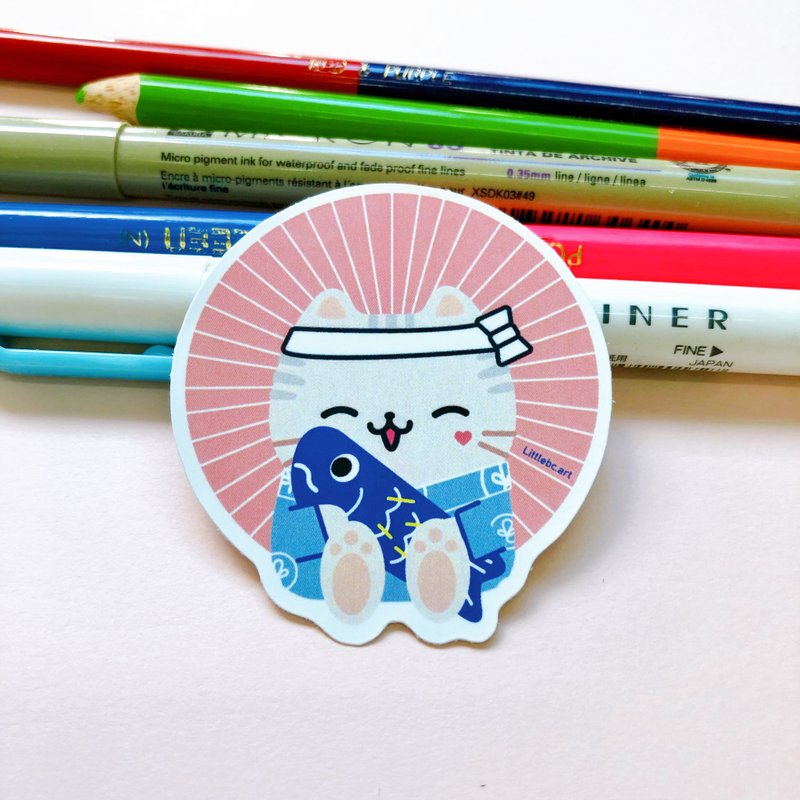 Kitten Japanese Die Cut Sticker - สติกเกอร์ - กระดาษ สีกากี