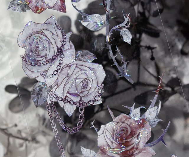 中古☆花間一本☆花☆薔薇☆カーテン☆マステ☆マスキングテープ 花のカーテンのマスキングテープ PET素材 | 琥珀糖雑貨店