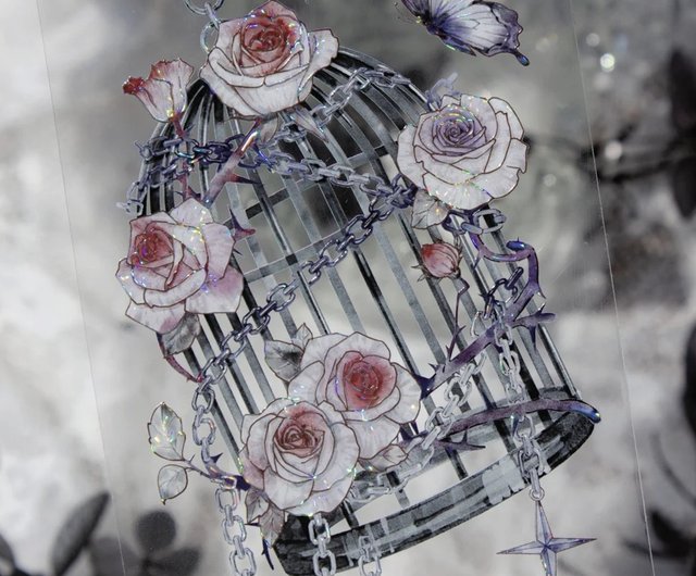 棘 暗黒の茨 血の薔薇 PET & 和紙マスキングテープ シェルライト 10m巻