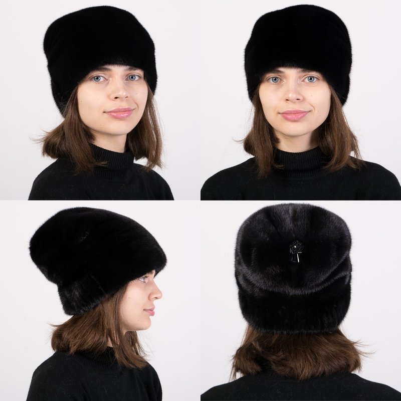 Mink Fur Hat Womens Winter Russian Fur Hat Warm Real Fur Hat Luxury Fur Hats - หมวก - วัสดุอื่นๆ หลากหลายสี