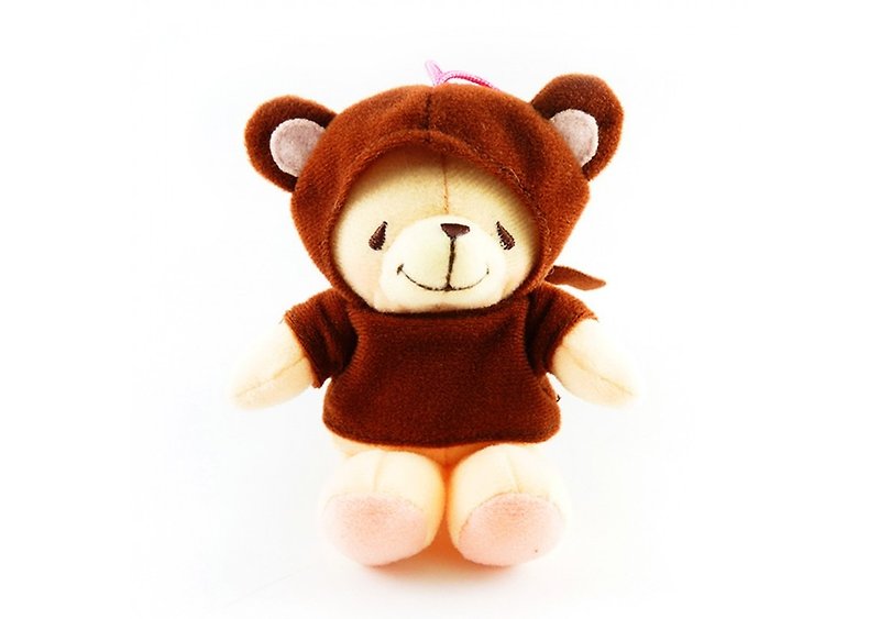 3.5 inches/monkey bear fluffy bear [Hallmark-ForeverFriends fluff-cross dress series] - ตุ๊กตา - วัสดุอื่นๆ สีนำ้ตาล