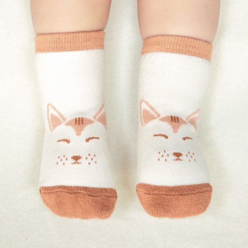 Happy Prince Kido Animal Baby Socks Korean Made - ถุงเท้าเด็ก - ผ้าฝ้าย/ผ้าลินิน สีนำ้ตาล