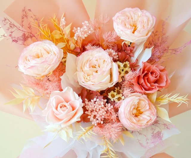 永遠の庭のバラの花束-ピンクと白 - ショップ afternoon flower floral