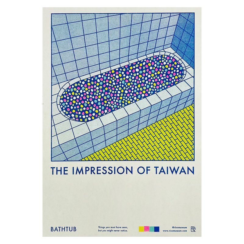 The ImpresThe Impression of Taiwan-Bathtub Bathtub - การ์ด/โปสการ์ด - กระดาษ สีน้ำเงิน