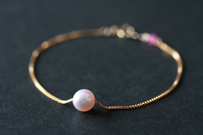 あこや真珠 べネチアンブレスレット　Akoya Pearl box chain bracelet - ネックレス - 真珠 ホワイト