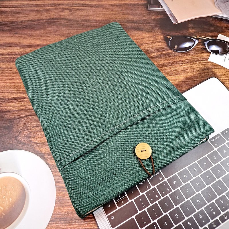 平板電腦,  電腦包 (量身訂製) - 清新簡約型 (Mac2501-Green) - 電腦包/筆電包 - 棉．麻 綠色