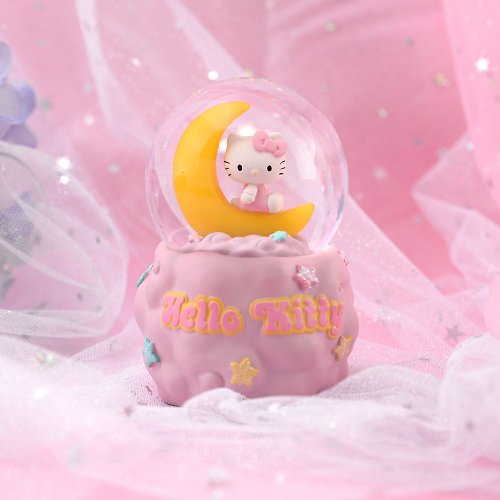 JARLL 讚爾藝術 Hello Kitty 粉紅星空 水晶球擺飾