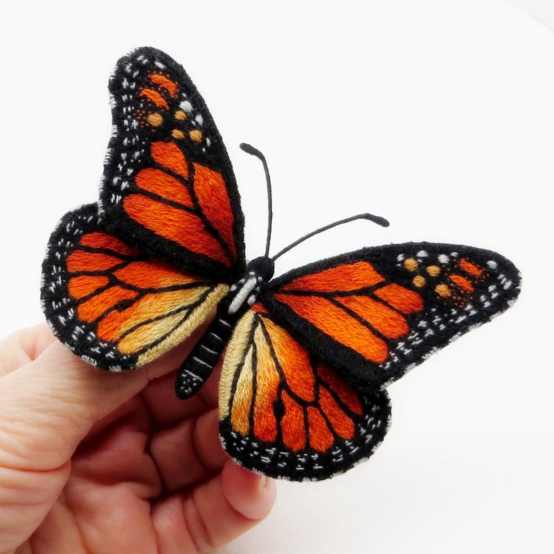 PDF Monarch butterfly Embroidery pattern Stumpwork technique tutorial - 手工藝教學/工具書 - 其他材質 