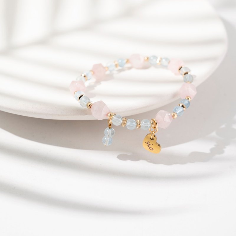 Crystal Bracelet [Edge-Shell Coast] Pink Crystal Aquamarine Bracelet - Bracelets - Crystal Multicolor