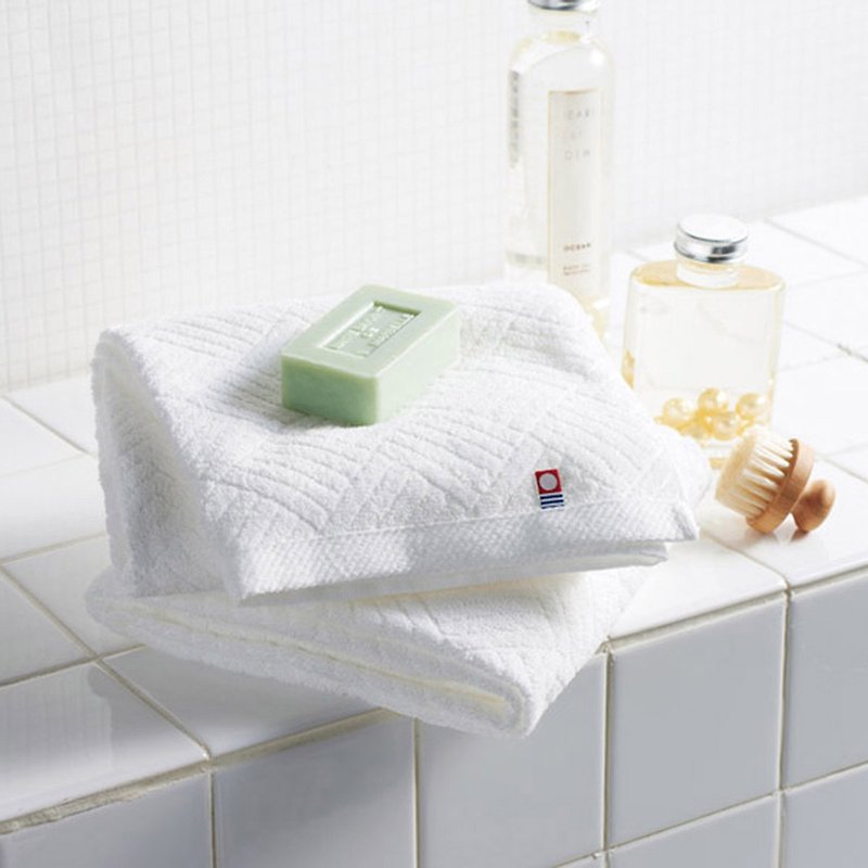Imabari Modern Daily Bath Towel White 120x60cm 2 Sheets 100% cotton Japan - ผ้าขนหนู - ผ้าฝ้าย/ผ้าลินิน ขาว