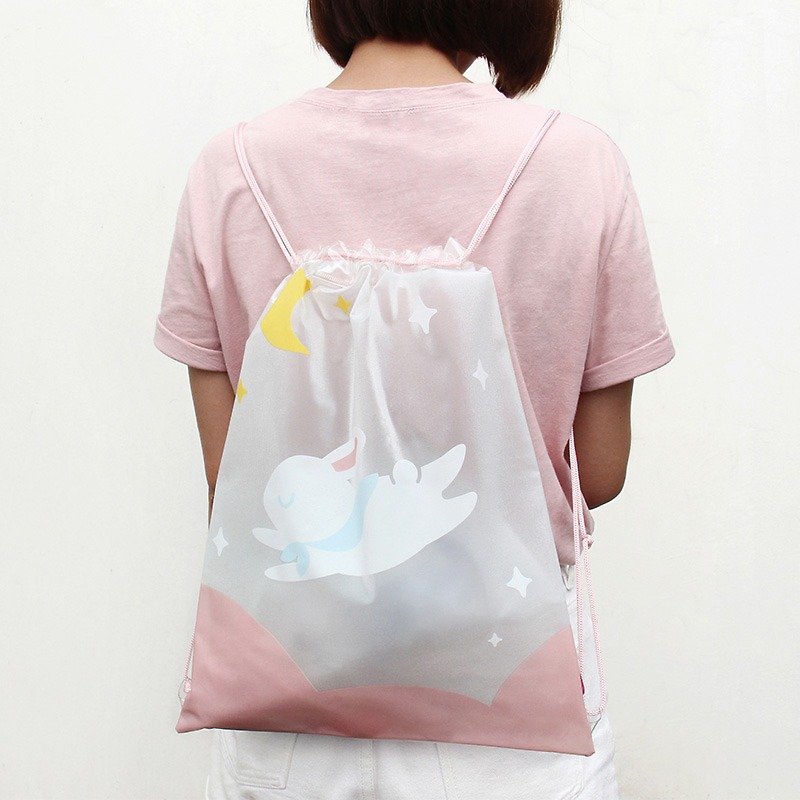 UPICK original life original printing movement polyester bundle pocket PVC drawstring shoulder bag bag - กระเป๋าหูรูด - วัสดุกันนำ้ 