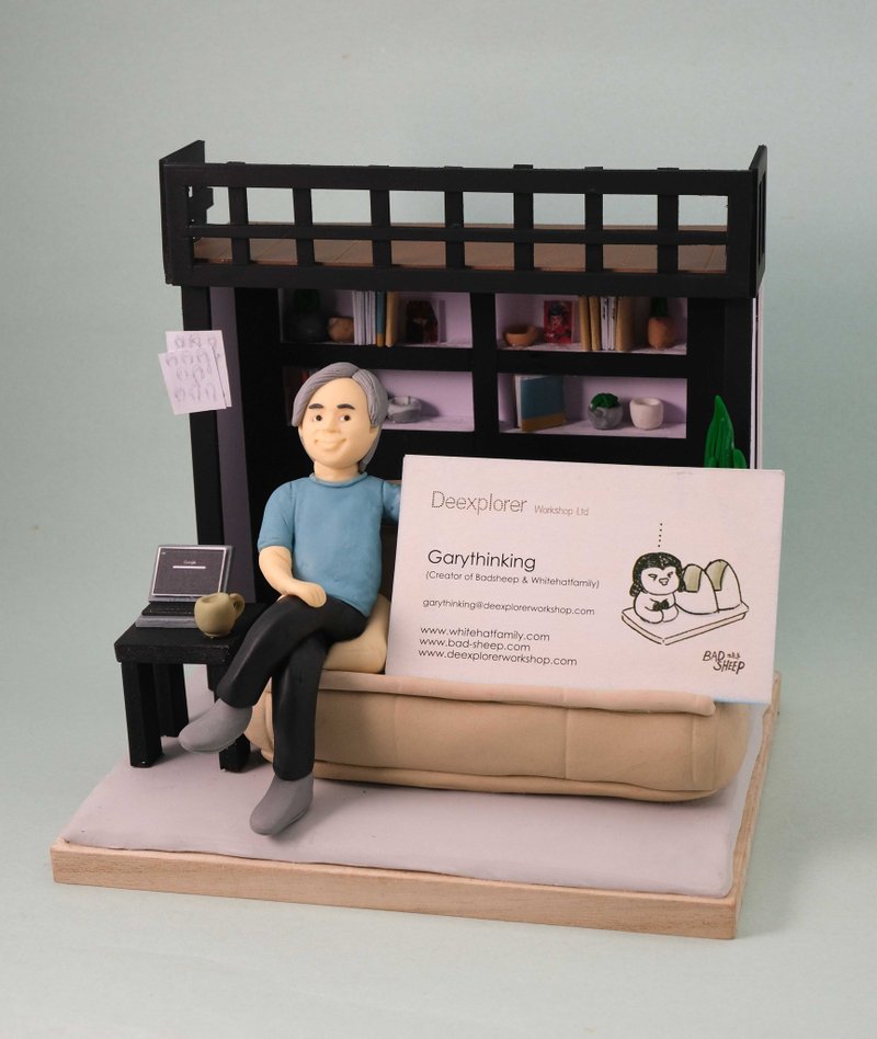 榮休記念小禮品, 可客製名字.提供相片客製人物造型(可放名片等) - 裝飾/擺設  - 黏土 