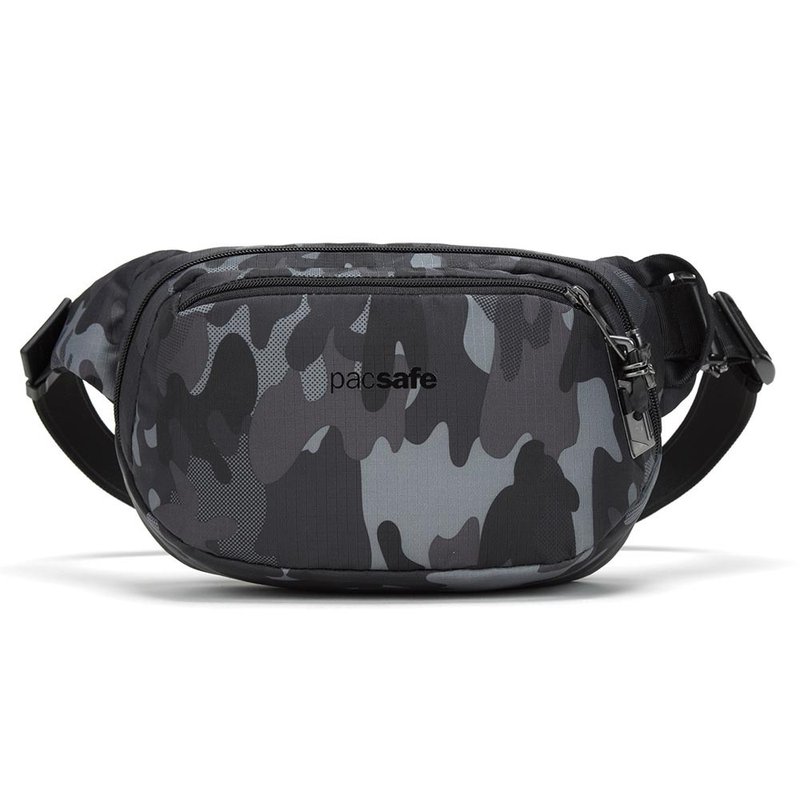 Pacsafe Vibe 100 | Burglarproof City Chest Waist Bag (4L) Camouflage Black - Messenger Bags & Sling Bags - Eco-Friendly Materials Black