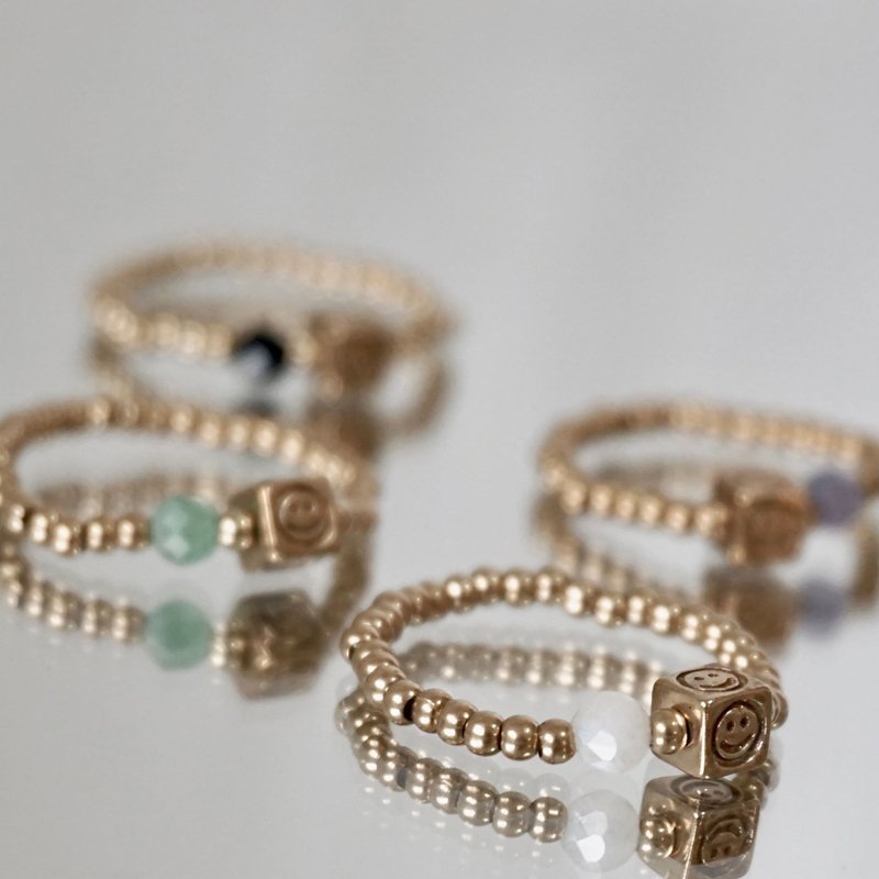 ll smile 微礦黃銅戒指 ll 天然石黃銅 戒指 RG-00008 - 戒指 - 半寶石 綠色