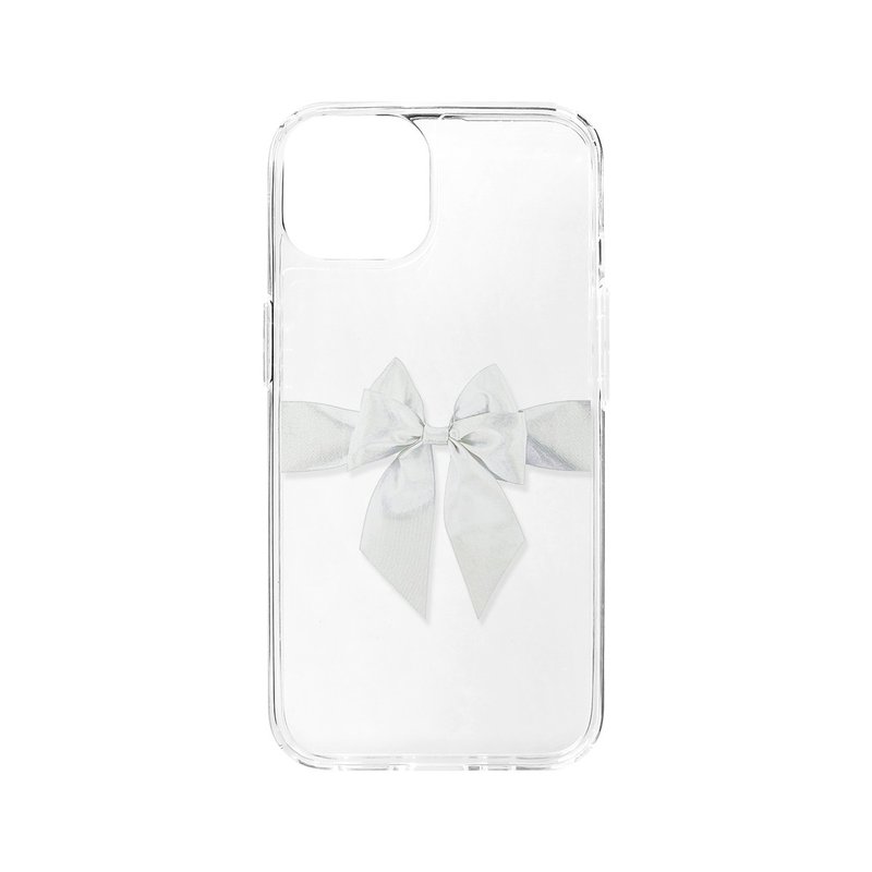 white ribbon gelhard case - เคส/ซองมือถือ - วัสดุอื่นๆ สีใส