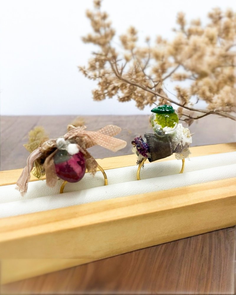 蘋果引力 彩色蘋果 手作手染紗線戒指| 植椛。飾 小眾設計品牌 - 戒指 - 樹脂 多色