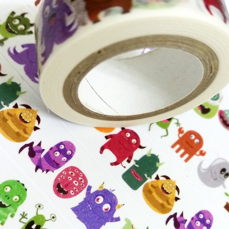 Customized Mini Washi Tape Cute Monster - มาสกิ้งเทป - กระดาษ 