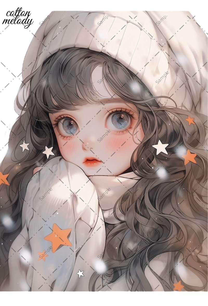 original sticker no.275 人物ステッカー オリジナルステッカー 人物ステッカー 女の子ステッカー オリジナル人物ステッカー - 貼紙 - 紙 