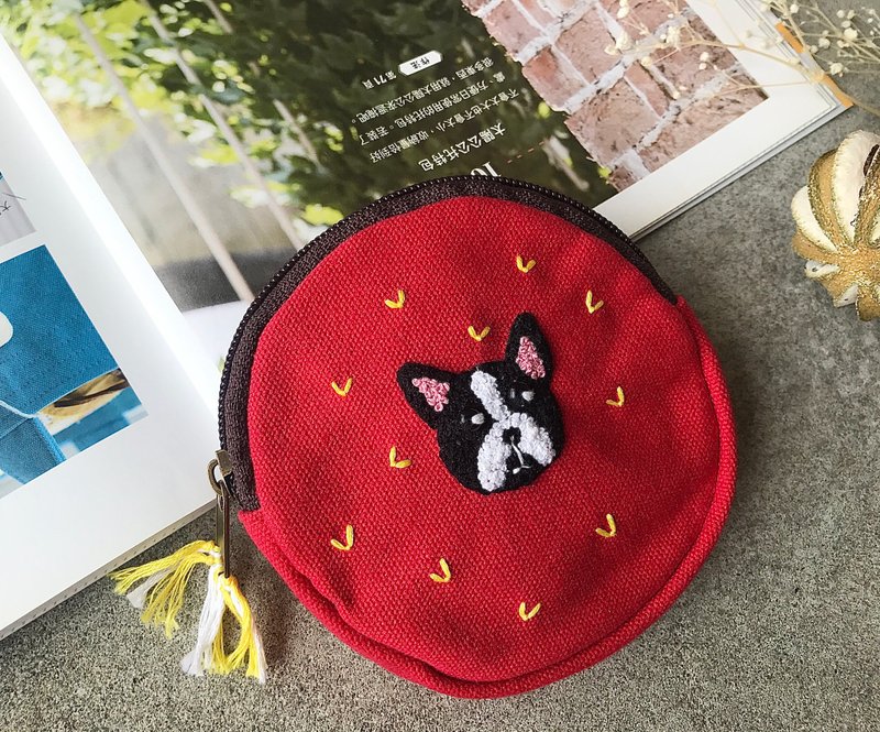 Fadou embroidered coin purse - กระเป๋าใส่เหรียญ - วัสดุอื่นๆ 