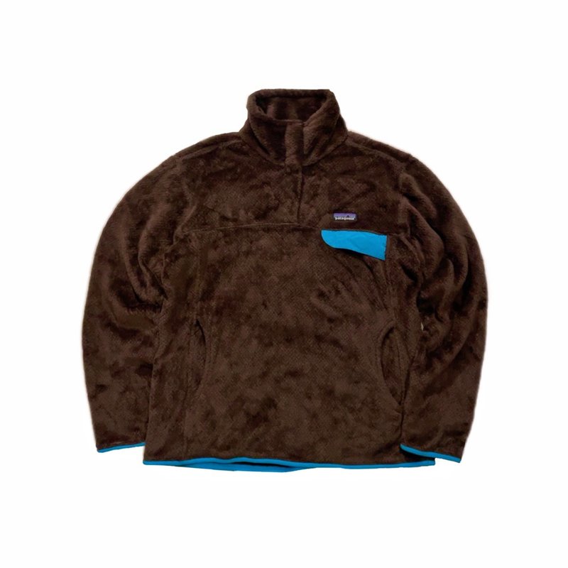 Patagonia Brown Fleece Pullover 深棕色拼接口袋套頭上衣 - 女裝上衣 - 聚酯纖維 咖啡色