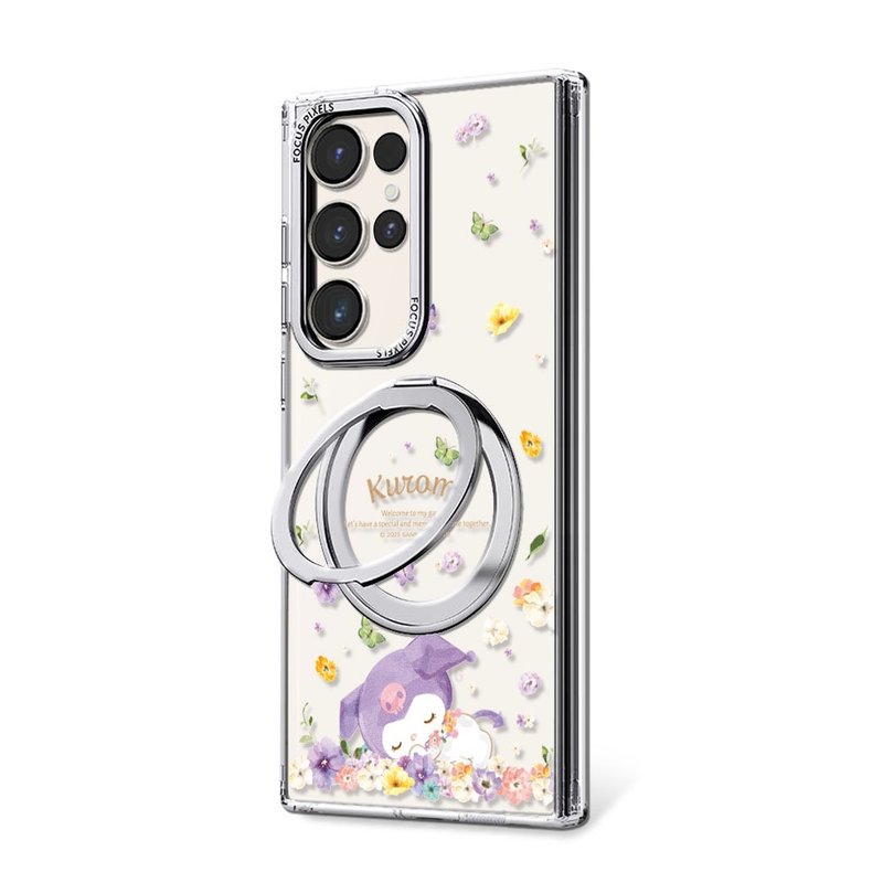 三麗鷗 Samsung S25/S24/S23 360旋轉磁吸立架手機殼-午覺庫洛米 - 手機殼/手機套 - 其他材質 多色
