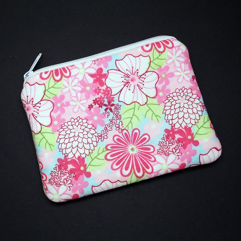 Zipper pouch / coin purse (padded) (ZS-227) - Coin Purses - Cotton & Hemp Pink