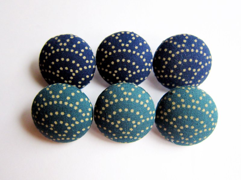 布釦 針織 縫紉 手作材料 和風 sashiko DIY材料 - 編織/刺繡/羊毛氈/縫紉 - 棉．麻 藍色
