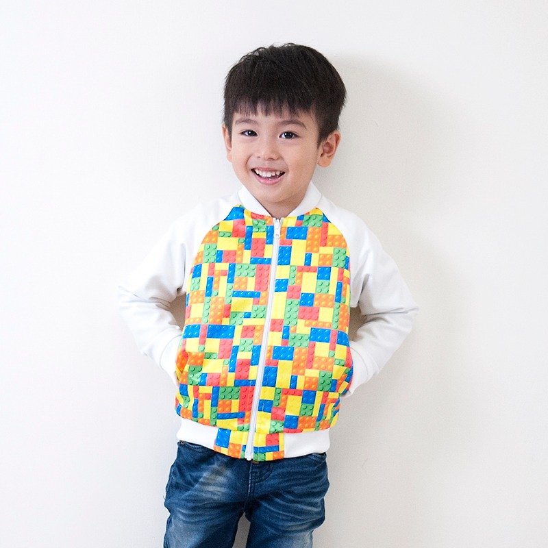 Building blocks double-sided cotton baseball jacket _ color _ children models (men and women models) - Other - Polyester Multicolor