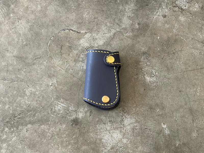 [Mini5] Hand-stitched car key case/Weiss brand key (blue) - ที่ห้อยกุญแจ - หนังแท้ 