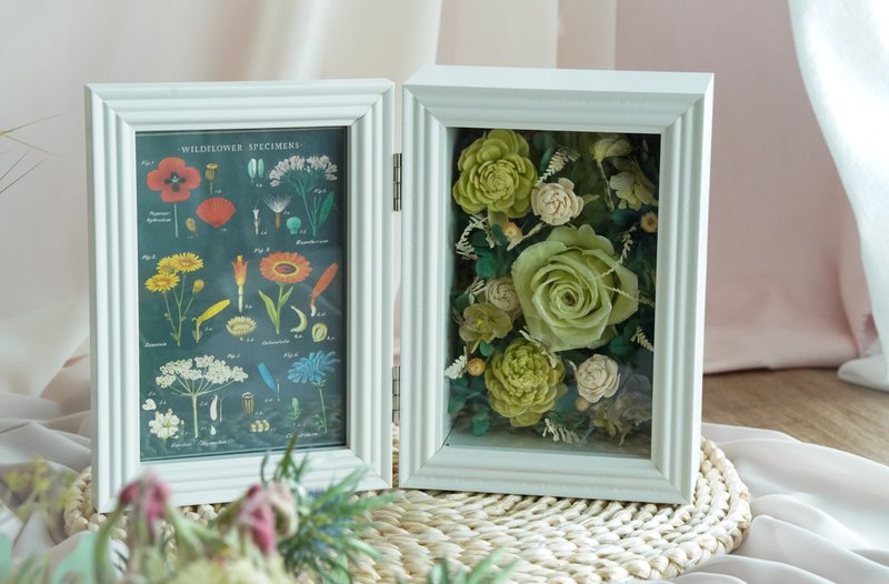 【Customized Gift】Birthstone Stone Frame Birthday Gift 【Christmas Gift Box】 - Dried Flowers & Bouquets - Plants & Flowers Multicolor