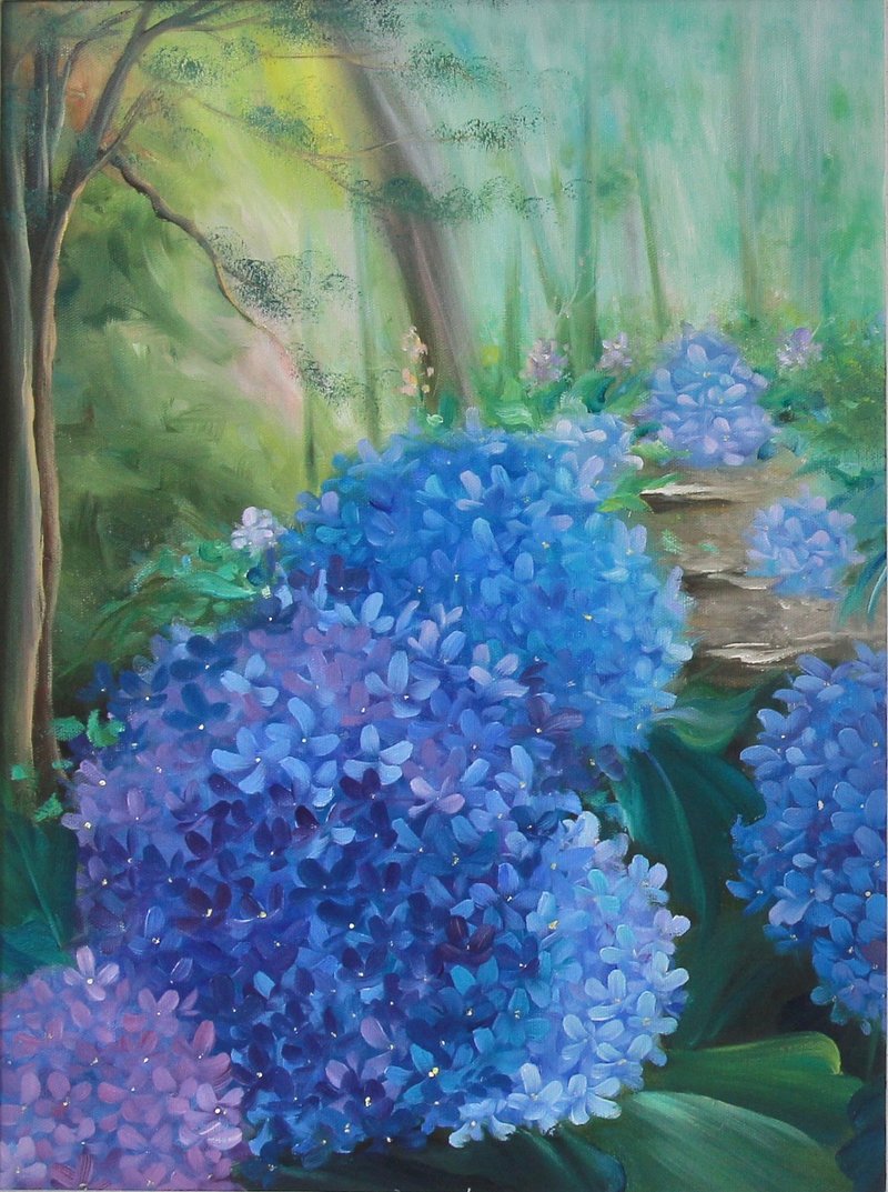 【Huang Yongfang】The Poetic Left of Hydrangea - Posters - Pigment 